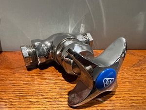 T&S Brass Shut-Off Valve, Exposed Body 3/8 inlet and Outlet 4 arm handle Blue T&S Index