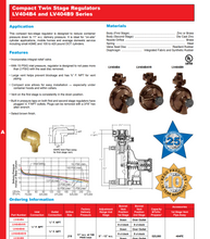 Load image into Gallery viewer, Rego Regulator 2 stage Gas Regulator LV404B4 1/4" Inlet 1/2" Outlet