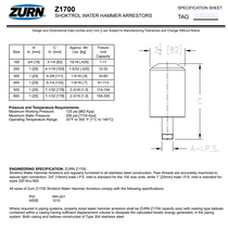Load image into Gallery viewer, Zurn Shocktrol Water Hammer Arrestor Size 100 Z1700-100 3/4&quot; NPT