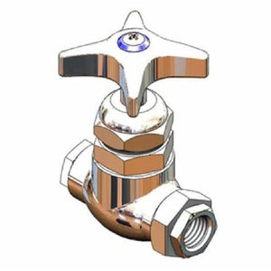 T&S Brass Shut-Off Valve, Exposed Body 3/8 inlet and Outlet 4 arm handle Blue T&S Index